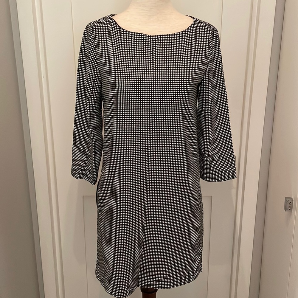 Mango abstract print long sleeve mini dress